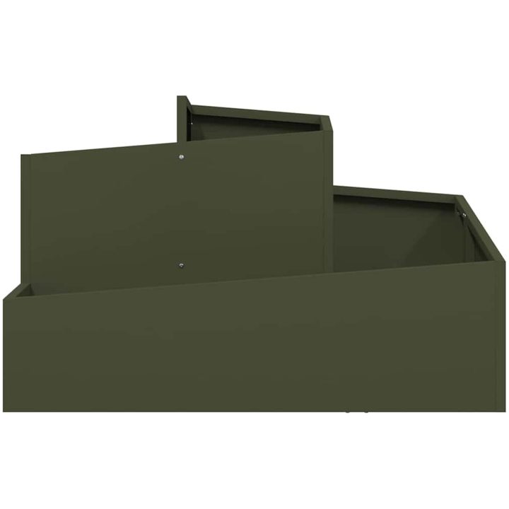 Planterare Olivgrön Kallvalsad stål vidaXL 80 x 80 x 50 cm – bild 5