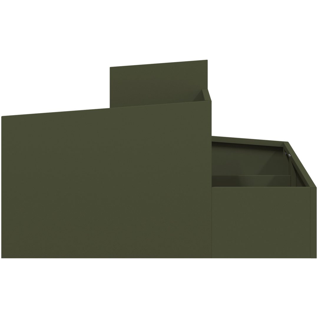Planterare Olivgrön Kallvalsad stål vidaXL 80 x 80 x 50 cm – bild 6
