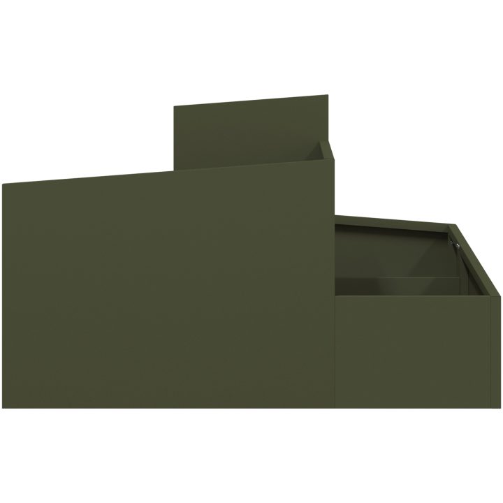 Planterare Olivgrön Kallvalsad stål vidaXL 80 x 80 x 50 cm – bild 6