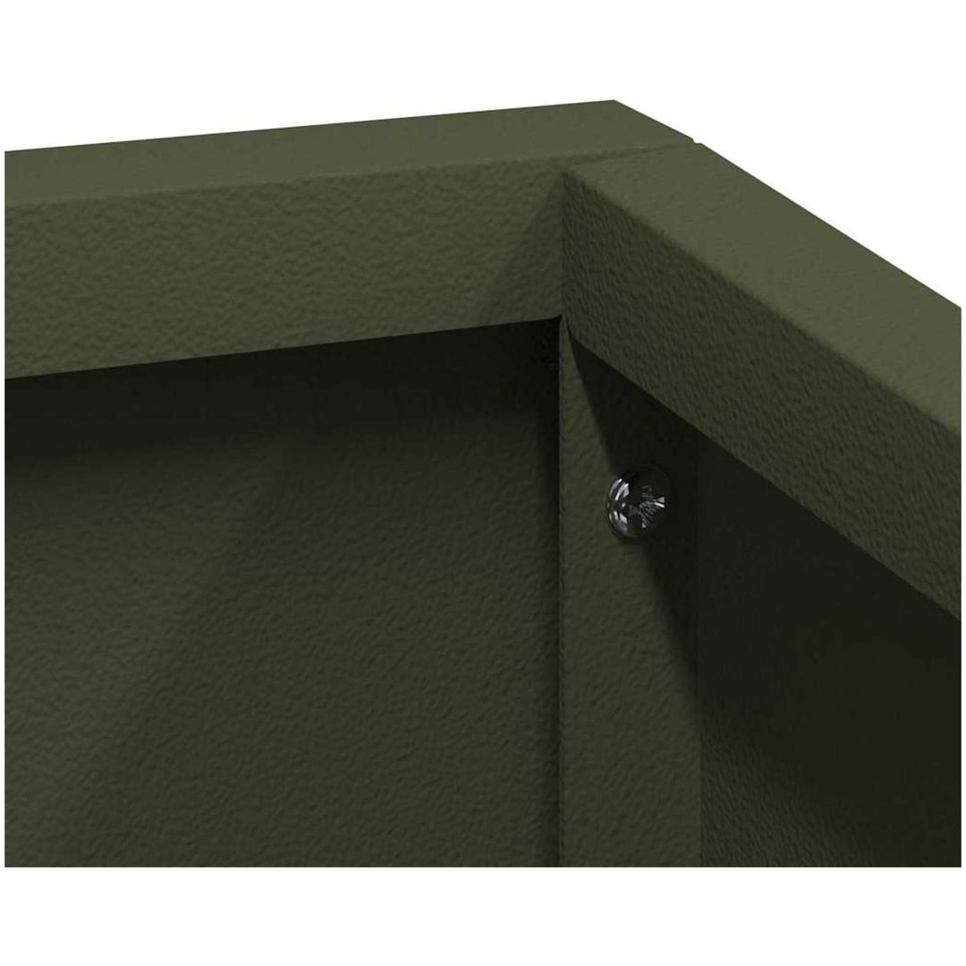 Planterare Olivgrön Kallvalsad stål vidaXL 80 x 80 x 50 cm – bild 9