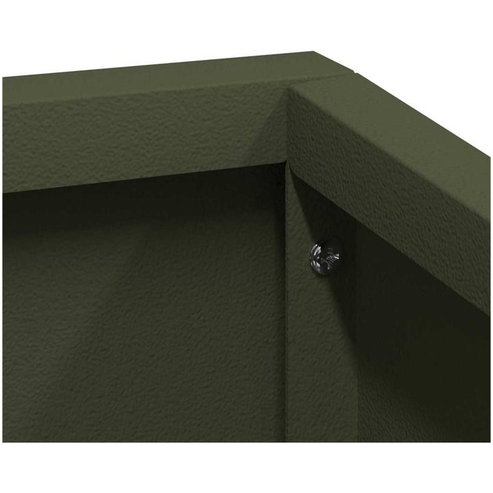 Planterare Olivgrön Kallvalsad stål vidaXL 80 x 80 x 50 cm – bild 9