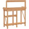 Planteringsbord med hyllor brun massivt granträ vidaXL – miniatyr 7