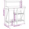 Planteringsbord med hyllor brun massivt granträ vidaXL – miniatyr 9