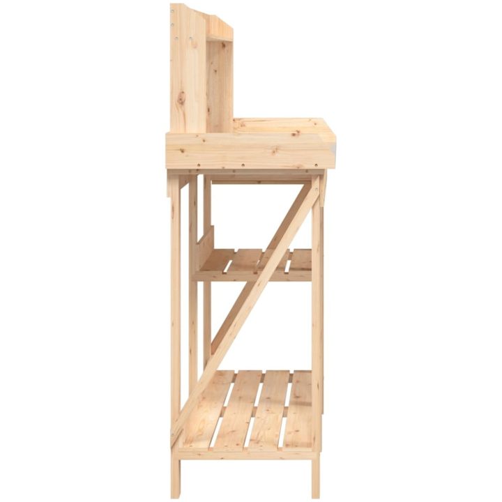 Planteringsbord med hyllor massivt granträ vidaXL – bild 6