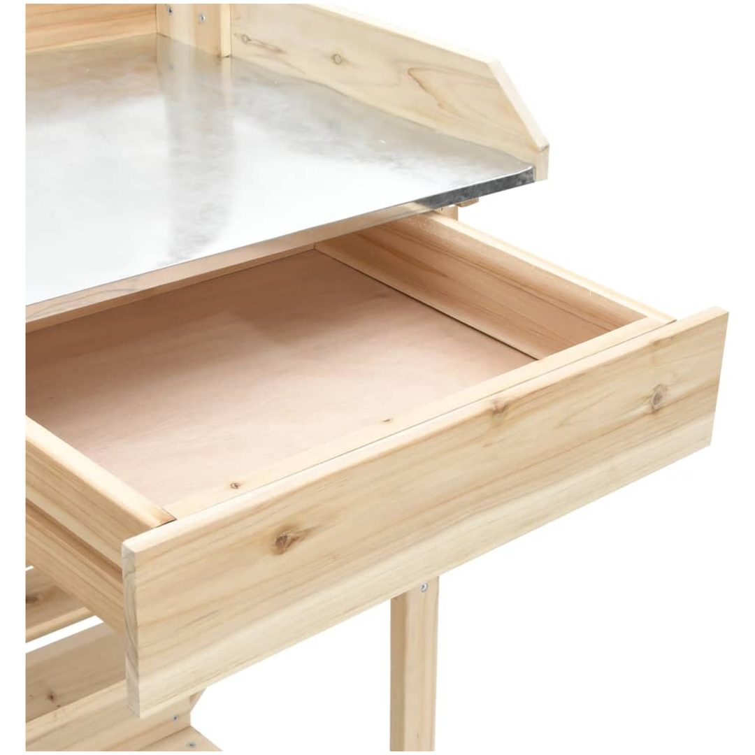 Planteringsbord med hyllor massivt granträ vidaXL – bild 8