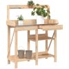 Planteringsbord med hyllor massivt granträ vidaXL – miniatyr 1