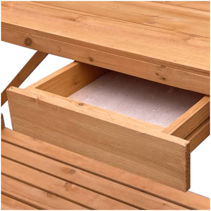 Planteringsbord med spaljé brun massivt granträ vidaXL – bild 8