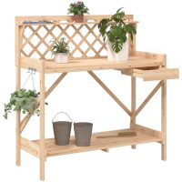 Planteringsbord med spaljé massivt granträ vidaXL