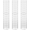 Planteringsgabion 3 st upphöjd rund galvaniserat stål 30x150cm vidaXL ⌀30 x 150 cm (3 st) – miniatyr 2