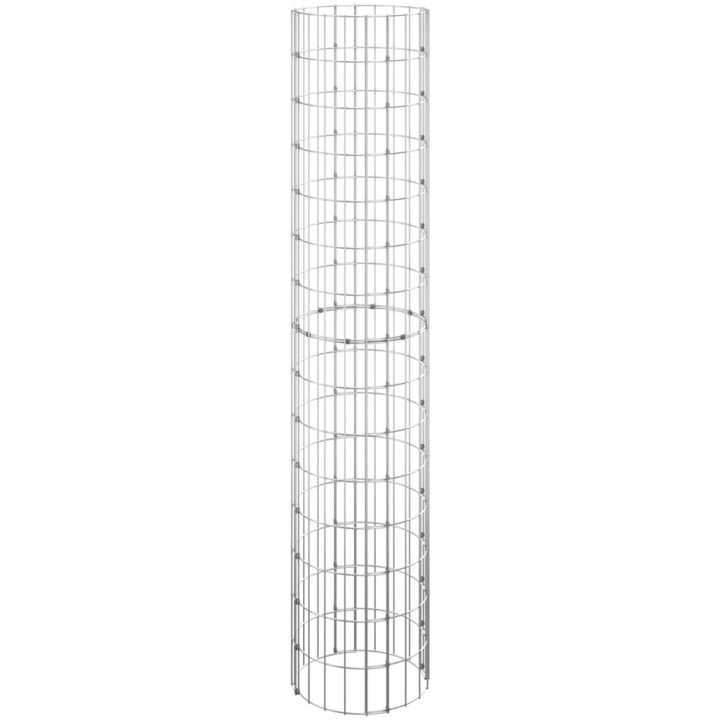 Planteringsgabion 3 st upphöjd rund galvaniserat stål 30x150cm vidaXL ⌀30 x 150 cm (3 st) – bild 3