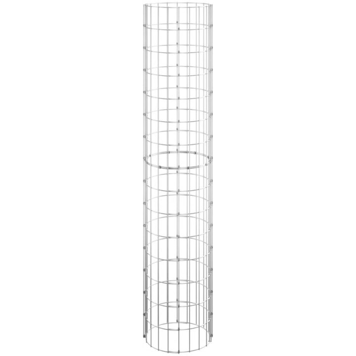 Planteringsgabion 3 st upphöjd rund galvaniserat stål 30x150cm vidaXL ⌀30 x 150 cm (3 st) – bild 4