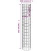 Planteringsgabion 3 st upphöjd rund galvaniserat stål 30x150cm vidaXL ⌀30 x 150 cm (3 st) – miniatyr 7