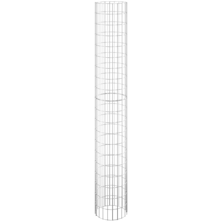 Planteringsgabion 3 st upphöjd rund galvaniserat stål 30x200cm vidaXL ⌀30 x 200 cm (3 pcs) – bild 3