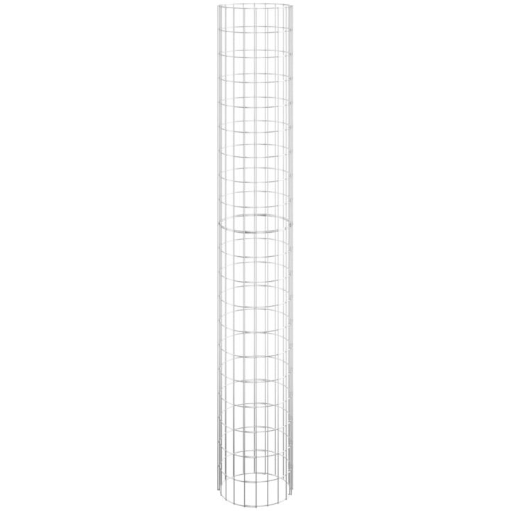 Planteringsgabion 3 st upphöjd rund galvaniserat stål 30x200cm vidaXL ⌀30 x 200 cm (3 pcs) – bild 4