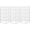 Planteringsgabion 3 st upphöjd rund galvaniserat stål 30x50 cm vidaXL ⌀30 x 50 cm (3 st) – miniatyr 2