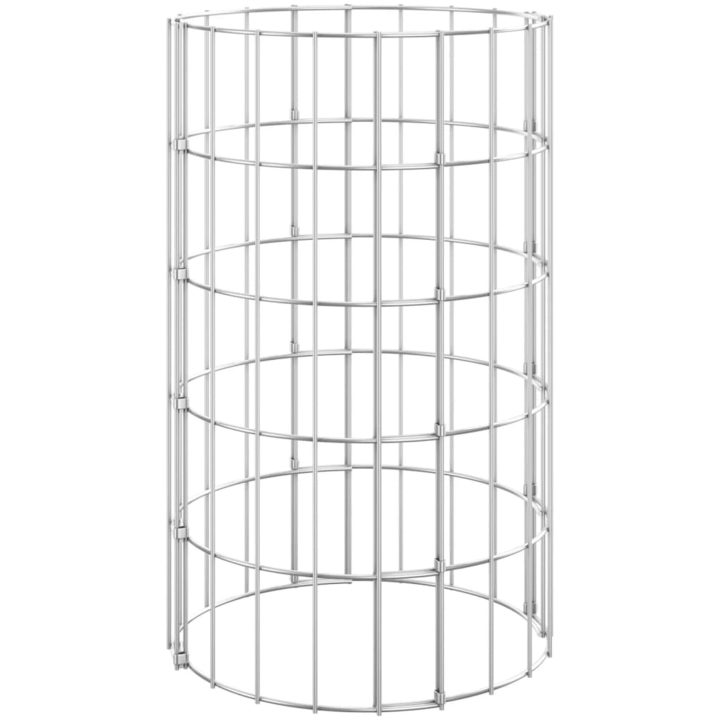Planteringsgabion 3 st upphöjd rund galvaniserat stål 30x50 cm vidaXL ⌀30 x 50 cm (3 st) – bild 3