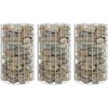 Planteringsgabion 3 st upphöjd rund galvaniserat stål 30x50 cm vidaXL ⌀30 x 50 cm (3 st) – miniatyr 1