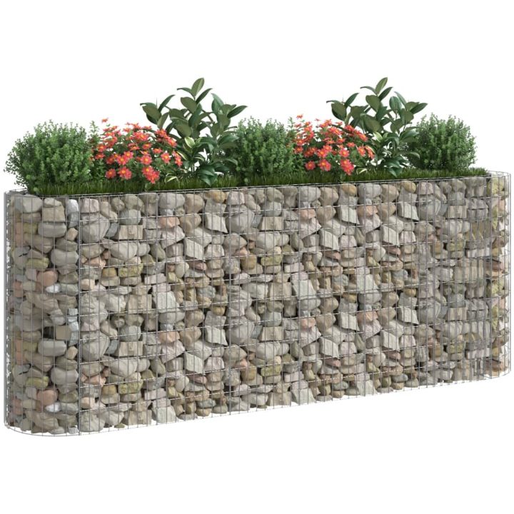 Planteringsgabion galvaniserat järn vidaXL 260 x 50 x 100 cm – bild 7