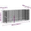 Planteringsgabion galvaniserat järn vidaXL 260 x 50 x 100 cm – miniatyr 8