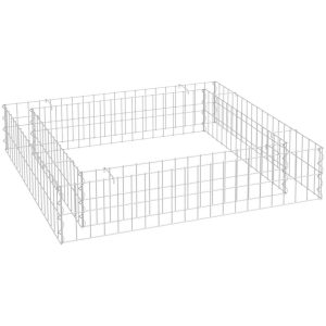 Planteringsgabion upphöjd galvaniserat stål vidaXL