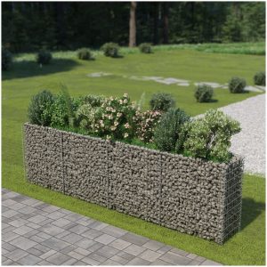 Planteringsgabion upphöjd galvaniserat stål vidaXL