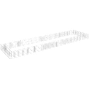 Planteringsgabion upphöjd galvaniserat stål vidaXL