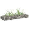 Planteringsgabion upphöjd galvaniserat stål vidaXL 90 x 30 x 10 cm – miniatyr 1