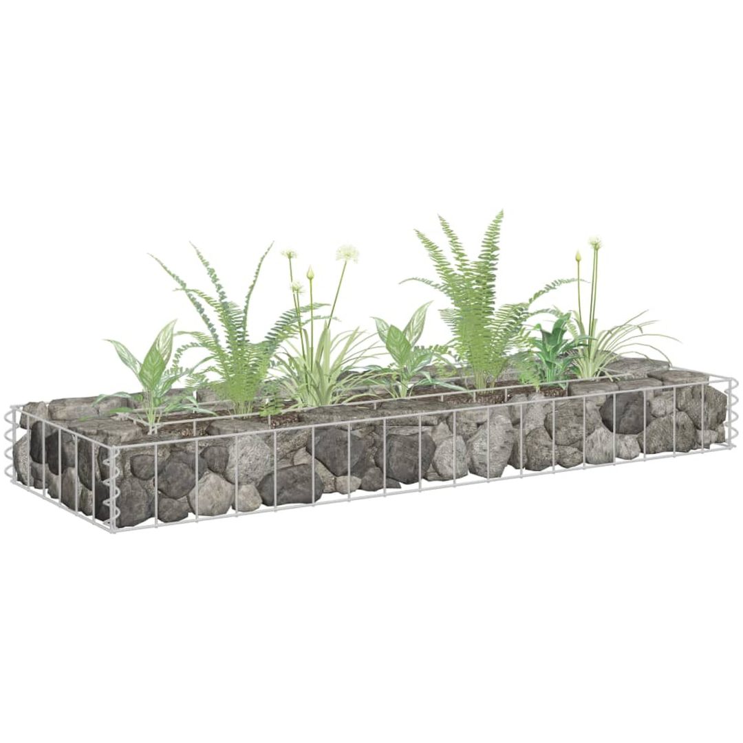 Planteringsgabion upphöjd galvaniserat stål vidaXL 90 x 30 x 10 cm