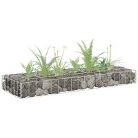 Planteringsgabion upphöjd galvaniserat stål vidaXL