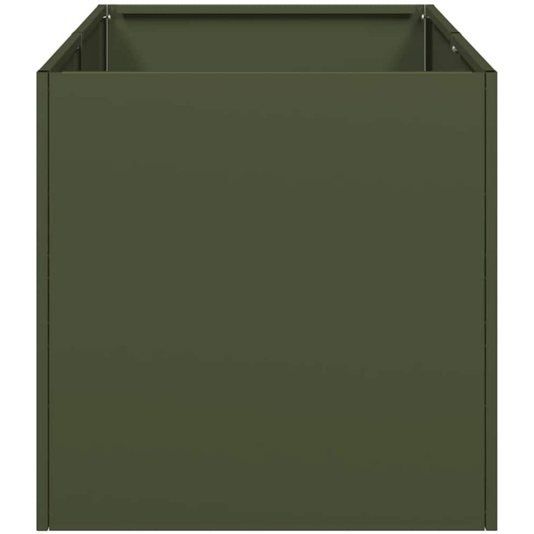 Planteringskärl olivgrön kallvalsat stål vidaXL 40 x 80 x 40 cm – bild 4