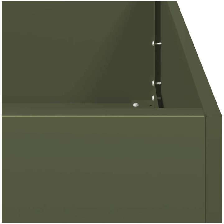 Planteringskärl olivgrön kallvalsat stål vidaXL 40 x 80 x 40 cm – bild 7