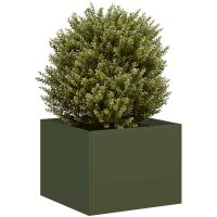 Planteringskärl olivgrön stål vidaXL