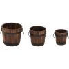 Planteringskärl trä 3 st set massivt granträ vidaXL ⌀21 x 17 cm – miniatyr 2