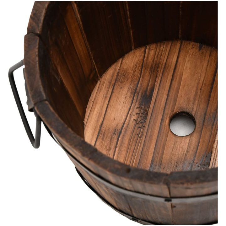 Planteringskärl trä 3 st set massivt granträ vidaXL ⌀21 x 17 cm – bild 4