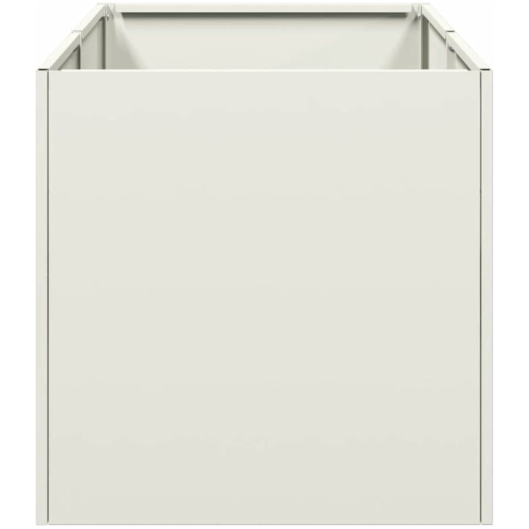 Planteringskärl vit kallvalsat stål vidaXL 40 x 80 x 40 cm – bild 4