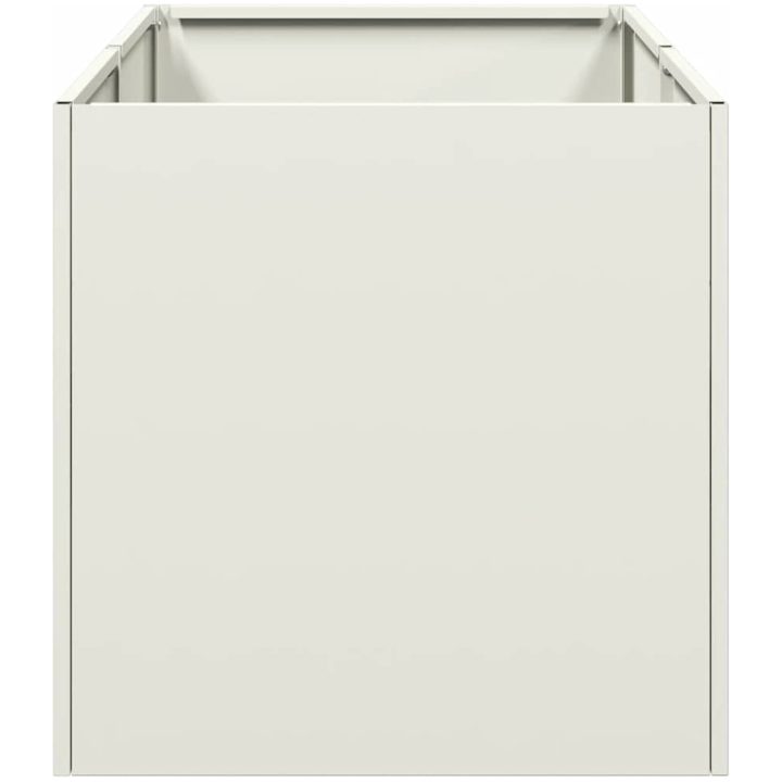 Planteringskärl vit kallvalsat stål vidaXL 40 x 80 x 40 cm – bild 4