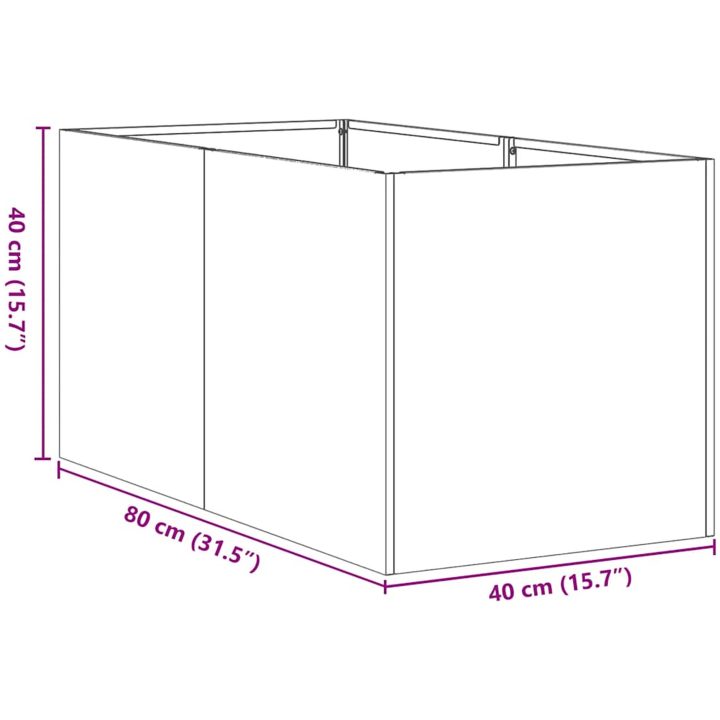 Planteringskärl vit kallvalsat stål vidaXL 40 x 80 x 40 cm – bild 9