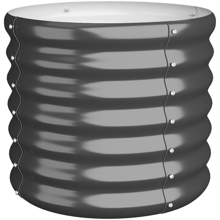 Planteringskruka pulverlackerat stål antracit vidaXL 40 x 40 x 36 cm – bild 2