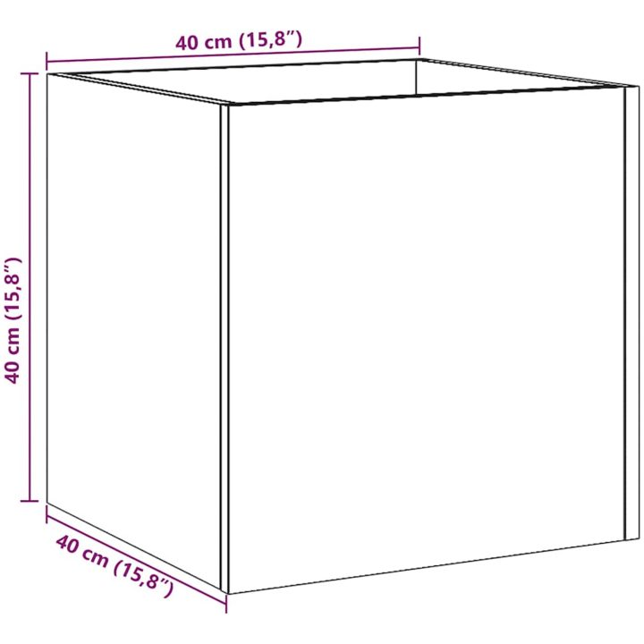 Planteringslåda hantverksmässig ek 40x40x40 cm konstruerat trä vidaXL – bild 9