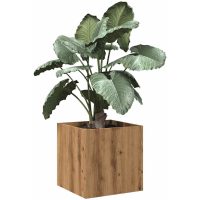 Planteringslåda hantverksmässig ek 40x40x40 cm konstruerat trä vidaXL