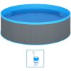 Plaskpool med hängande skimmer och pump 350x90 cm grå vidaXL – miniatyr 2
