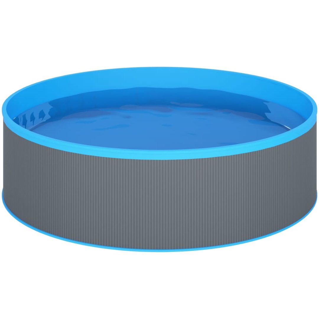 Plaskpool med hängande skimmer och pump 350x90 cm grå vidaXL – bild 3