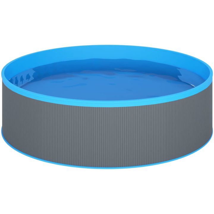 Plaskpool med hängande skimmer och pump 350x90 cm grå vidaXL – bild 3