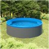 Plaskpool med hängande skimmer och pump 350x90 cm grå vidaXL – miniatyr 1