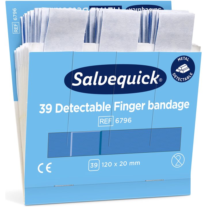 Plåster och sårtvätt Detekterbart Fingerförband Påfyllning Blå Cederroth – bild 3