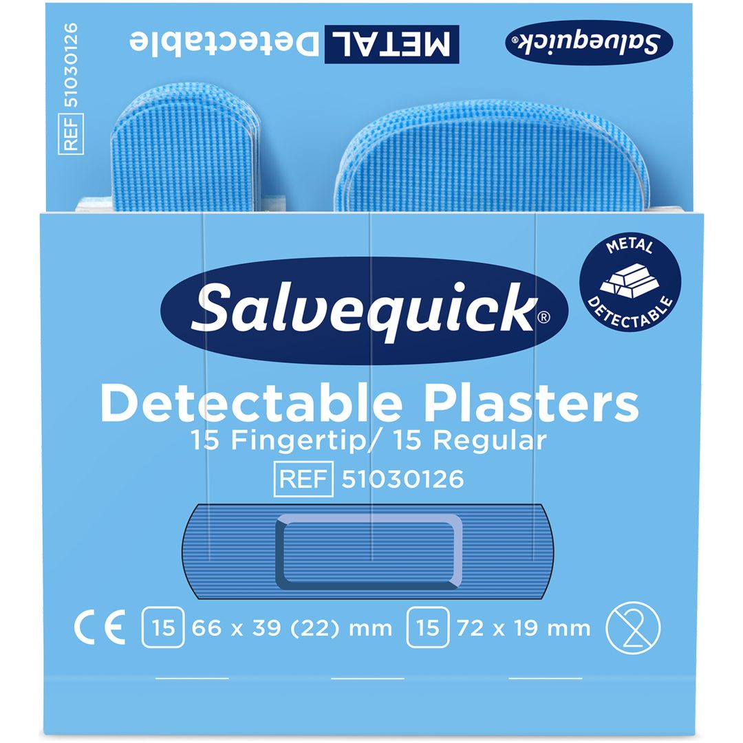 Plåster och sårtvätt N Fingertip Detectable Blå Cederroth