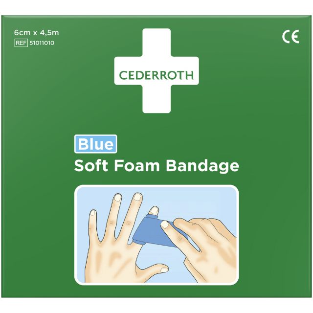 Soft Foam Bandage Blue 6cmx4,5m CEDERROTH