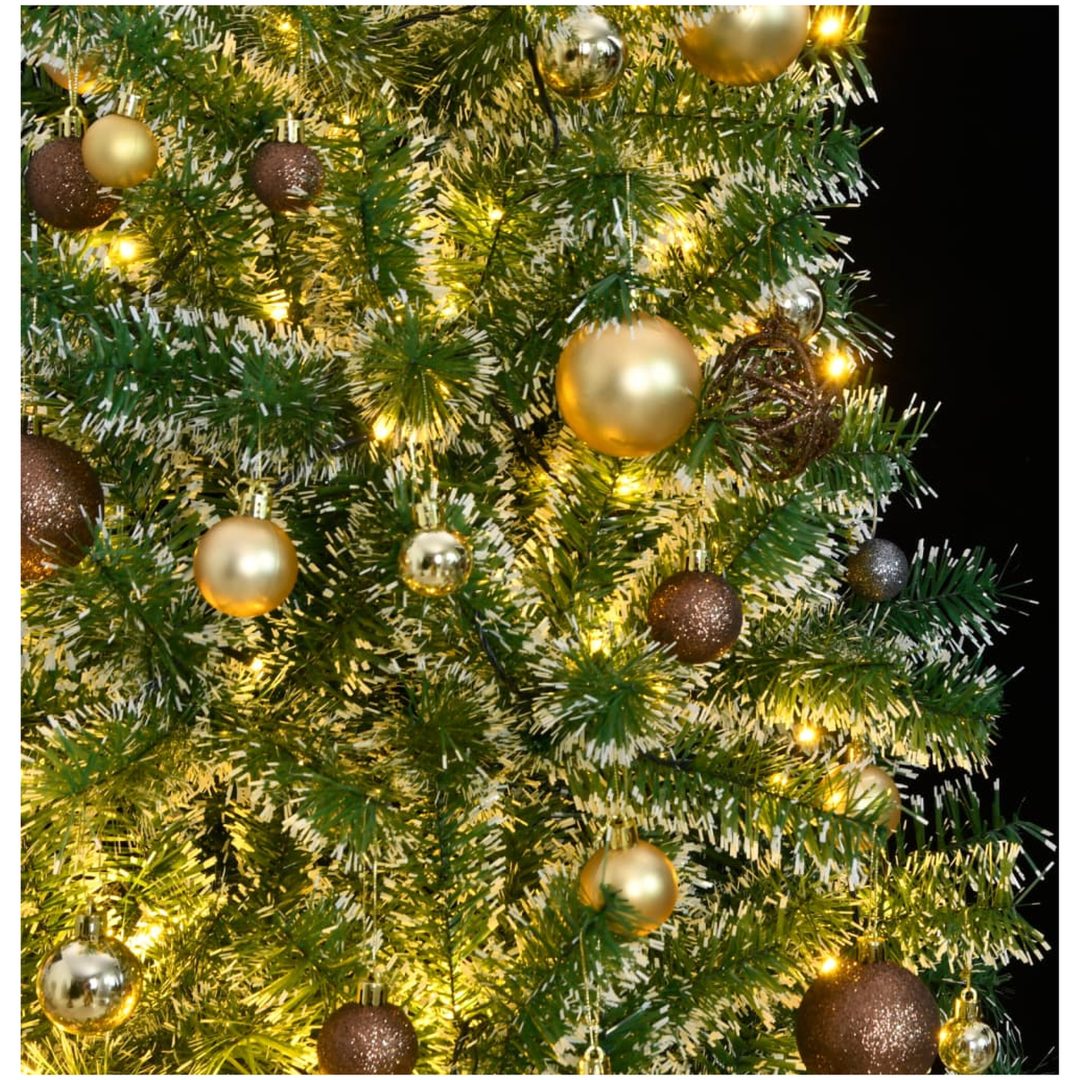 Plastgran 300 LEDs&kulor&snö vidaXL 210 cm – bild 3