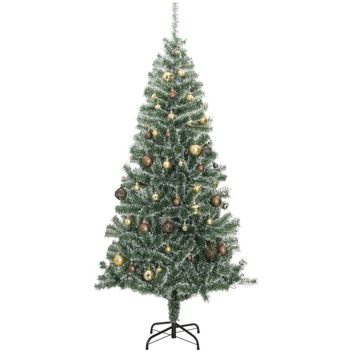 Plastgran 300 LEDs&kulor&snö vidaXL 210 cm – bild 4