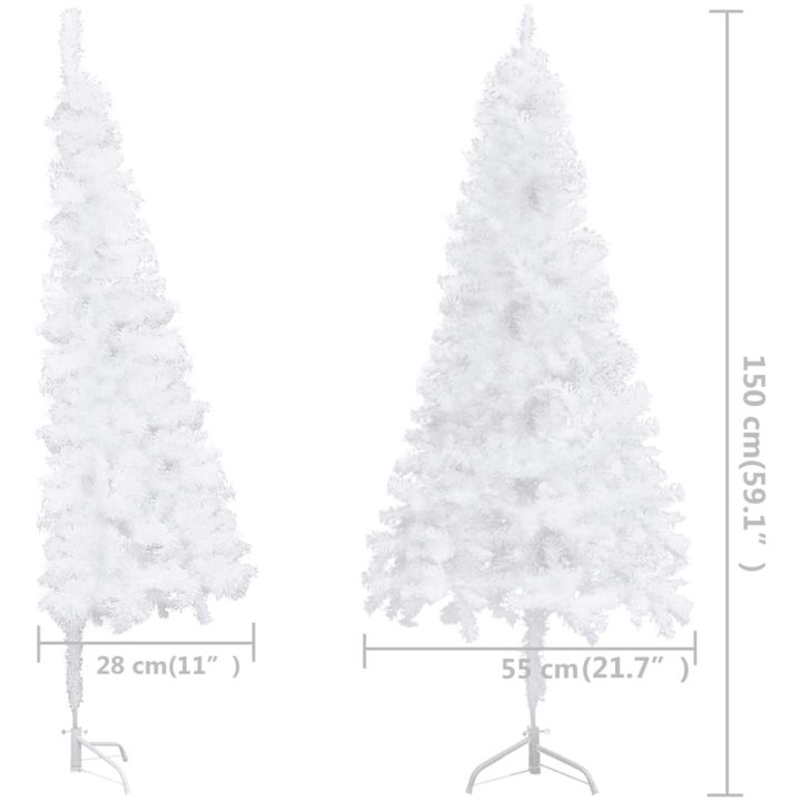 Plastgran för hörn vit 150 cm PVC vidaXL 150 x 55 cm – bild 9